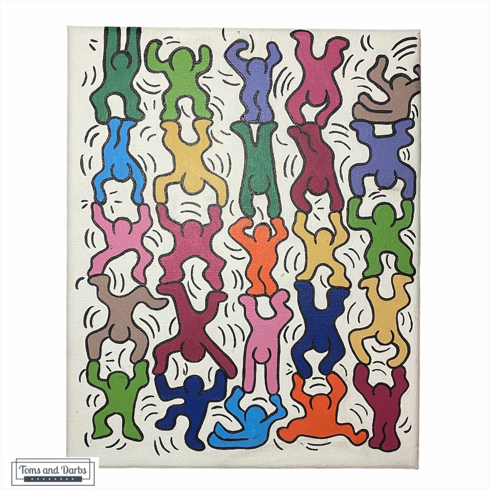Hand Painted Keith Haring Inspired Acrobat
